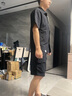 大嘴猴（paul frank）泡泡紗襯衫短褲兩件套男士夏季薄款休閑運(yùn)動(dòng)涼感冰絲上衣褲子服裝 黑色 【夏季薄款】 XL 【建議130-145斤】 曬單實(shí)拍圖