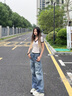 衣品天成高端復(fù)古牛仔褲女2025夏季薄款高腰寬松休閑闊腿褲拖地彎刀褲子女 曬單實拍圖