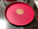 紅色喜慶敬茶托果盤(pán)結婚喜糖盤(pán)婚禮盤(pán)子日用客廳盤(pán)婚慶用品大全 【圓盤(pán)33x33cm】2個(gè)裝 曬單實(shí)拍圖