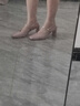 微光里瑪麗珍鞋女涼鞋2025年新款簡約高級感裸粉色方頭粗跟后空包頭涼鞋 裸粉色 7cm 39 曬單實拍圖