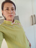 阿尤布新中式刺繡棉麻襯衫女文藝復古上衣盤(pán)扣新款夏季斜襟茶服中國風(fēng) 綠色 L 曬單實(shí)拍圖