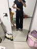魯雅爾黑色高腰闊腿牛仔褲女春秋季新款小個(gè)子寬松顯瘦垂感百搭直筒褲子 黑色 M 曬單實(shí)拍圖