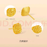 周六福七夕禮物  黃金耳釘女足金爆閃方糖耳飾送女友禮物 計(jì)價(jià) 2.14g 曬單實(shí)拍圖