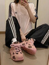 莎萊茜（SALAXI）2025秋冬新品歐貨情侶老爹鞋刺繡印花戶(hù)外增高運動(dòng)休閑鞋男女同款 粉色 37 女款 曬單實(shí)拍圖