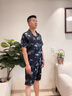 VENTION真絲睡衣男夏季短袖短褲大碼可外穿桑蠶絲家居服禮盒裝送老公 松煙灰【短袖+短褲】 XL 【建議125-140斤】 曬單實(shí)拍圖