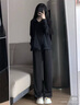 SIINSIIN【專享】輕盈防曬褲闊腿褲夏季休閑涼感薄款百搭直筒褲子2025新款 顯瘦黑 均碼 曬單實拍圖