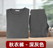 三零一三際華新式秋衣秋褲男套裝 保暖內衣男 加厚防寒保暖圓領(lǐng)莫代爾棉秋衣褲 灰色秋衣褲（建議拍大一碼） 165-170/100 曬單實(shí)拍圖