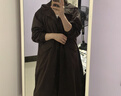 無(wú)印良品（MUJI）女式 不易沾水防紫外線風(fēng)帽長(zhǎng)大衣 防曬風(fēng)衣女裝25年早秋 深棕色 S （155/80A） 曬單實(shí)拍圖