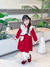 G.DUCKKIDS小黃鴨童裝拜年服女童連衣裙秋冬季兒童加絨裙子中式唐裝公主裙女 紅色 140 建議130-140cm9-10歲cm 曬單實(shí)拍圖