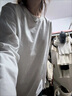 300g重磅t袖純棉束口美式純白色秋季圓領(lǐng)打底衫男士?jì)却铋L(cháng)袖上衣 白色【300G重磅 螺紋口長(cháng)袖】 M 【建議90-120斤】 曬單實(shí)拍圖