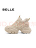 百麗（Belle）增高厚底高幫老爹鞋女商場款百搭板鞋B9K1DDM4 杏色-單里 36 (230mm) 曬單實(shí)拍圖
