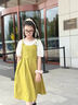 迪士尼（Disney）女童夏裝連衣裙2025新款洋氣女孩假兩件吊帶裙童裝夏季兒童公主裙 綠色 130 cm 曬單實拍圖