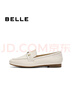 百麗（Belle）秀氣樂福鞋女2025秋新商場同款質(zhì)感羊皮通勤樂福鞋E3C1DCA5 米白 37 曬單實拍圖