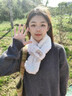 蒲戀短款圍巾女圍脖生日禮物女生2025冬季新款時(shí)尚可愛(ài)高顏值保暖白色 小羊交叉毛絨圍脖【白色】 曬單實(shí)拍圖