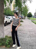 JEEP SPIRIT吉普休閑褲女男春秋夏季側條紋闊腿直筒長(cháng)褲子寬松運動(dòng)男士衛褲潮 黑色【男女同款】 XL 曬單實(shí)拍圖
