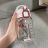 斐月伽高顏值女生水杯玻璃杯帶刻度禮品高硼硅杯子學(xué)生吸管杯便攜隨手杯 圓圓蓋字母系列-紅色  350ml 曬單實(shí)拍圖
