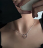 中國黃金（CHINA GOLD）S925銀鏤空愛(ài)心項鏈女款時(shí)尚百搭吊墜婦女節生日禮物送女友愛(ài)人 鏤空愛(ài)心吊墜 曬單實(shí)拍圖