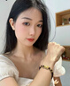 中國(guó)黃金（CHINA GOLD）黃金招財(cái)貔貅手鏈女男款足金黑曜石手串情人節(jié)生日禮物送女友老婆 貔貅手鏈【黑曜石】約0.31g 曬單實(shí)拍圖