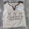 Halo Queen長(zhǎng)袖T恤女曠野美拉德風(fēng)春秋插肩袖小兔打底衫休閑新品H143T2017 曬單實(shí)拍圖