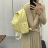 斐月伽雙肩包女士旅游外出背包輕便上班通勤百搭時尚背包純色簡約小書包 黃色單包 曬單實(shí)拍圖