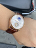羅賓尼（LOBINNI）男士手表機械飛輪鏤空純全自動(dòng)機械表男商務(wù)真皮品牌正品13006 玫殼白面棕皮 曬單實(shí)拍圖