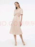 歌莉婭真絲連衣裙女夏2025新款桑蠶絲V領(lǐng)薄紗漂亮粉裙子1E4L4K980 02R珍珠粉 S 曬單實拍圖