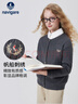 納維凱爾（Navigare）女童毛衣秋季新款兒童開(kāi)衫舒適親膚百搭優(yōu)雅小麻花深灰160 曬單實(shí)拍圖