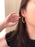 PWL美拉德玳瑁色豹紋耳圈女秋冬爆款小眾氣質(zhì)高級感耳環(huán)獨特百搭耳飾 玳瑁色耳環(huán)【925銀針】 曬單實(shí)拍圖
