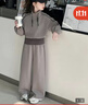 恬瑩女童秋季運動(dòng)套裝2025新款大童女孩洋氣時(shí)髦網(wǎng)紅衛衣兒童春秋衣服 灰色 160 （建議身高145-155CM） 曬單實(shí)拍圖
