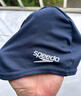 速比濤（Speedo）舒適透氣速干游泳布帽高彈不勒頭游泳訓(xùn)練裝備 黑色 曬單實(shí)拍圖