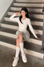 回力蝴蝶女鞋2025新款百搭皮面奶fufu厚底小白鞋板鞋學(xué)生網(wǎng)面鞋子 米白 皮面 37 曬單實拍圖