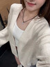 緋垚慵懶風(fēng)毛衣外套2025秋季新款休閑針織開(kāi)衫百搭氣質(zhì)寬松長(cháng)袖上衣女 米白 均碼 曬單實(shí)拍圖