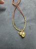 中國黃金（CHINA GOLD）黃金葫蘆吊墜男女足金項鏈福祿相伴掛墜情人節(jié)生日禮物送女友老婆 葫蘆吊墜+福字珠【黑繩】 約1g 曬單實拍圖