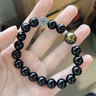 MZMZ足銀黑曜石手串男士手鏈2025新款高級感男款檀木手串生日禮物送 【足銀黑曜石檀珠男士手串】 曬單實拍圖