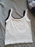 浪莎（LangSha）2件吊帶背心女士春夏季修身白色百搭外穿打底內搭上衣 白色+黑色 M 曬單實(shí)拍圖