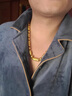 BUKKEHAVE金包銀黃金項(xiàng)鏈男橄欖竹節(jié)轉(zhuǎn)運(yùn)珠大氣車花霸氣金包銀男 6mm 包金2克 曬單實(shí)拍圖