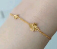 中國(guó)黃金（CHINA GOLD）四葉草黃金手鏈女款足金結(jié)婚轉(zhuǎn)運(yùn)珠七夕情人節(jié)禮物送女朋友老婆 【送女友】手鏈 約2.2-2.3g嵌真鉆-玫瑰禮盒 曬單實(shí)拍圖