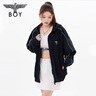BOY LONDON【黃金法則】秋季男女同款外套刺繡連帽開衫衛(wèi)衣N06901 黑色 S 曬單實(shí)拍圖