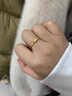 黃金心心相連戒指女生開口指環(huán)愛心金包銀送女士女友老婆生日禮物 心心相連戒指 曬單實拍圖