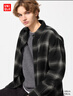 優(yōu)衣庫男裝女裝法蘭絨格子襯衫長(cháng)袖襯衣休閑薄外套25秋冬480768 09 黑色 S /165/84A 曬單實(shí)拍圖