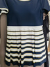 安莉芳2025專(zhuān)柜新品短袖條紋海軍風(fēng)女士連體泳衣裙裝顯瘦泳裝ES00265 深藍色HBL L 曬單實(shí)拍圖
