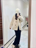 顧冰仿真皮草外套女冬季仿水貂絨皮草外套皮毛一體寬松感歐貂大衣 白色 S 90-110斤 曬單實(shí)拍圖