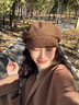 MISMEMO羊毛呢前進(jìn)帽女2024新款秋冬英倫復(fù)古百搭鴨舌帽男女反戴 棕樹咖 均碼 54-59cm（有彈性） 曬單實(shí)拍圖