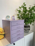 洛克菲勒辦公文件柜桌面鐵皮柜收納儲物柜鋼制迷你抽屜柜化妝品五斗柜 【紫色】桌上小五抽35*28*35cm 曬單實(shí)拍圖