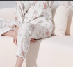 ROVO純棉孕婦夏季月子服睡衣產(chǎn)后哺乳100%純棉開衫套裝喂奶專用居家服 天使兔【帶胸墊】 L（適合于120-140斤） 曬單實(shí)拍圖