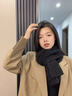 暢印圍巾冬季保暖韓版日系學(xué)生加厚百搭毛線(xiàn)高級針織圍脖純色情侶七夕 黑色4團線(xiàn)+編織器+小熊貼 曬單實(shí)拍圖