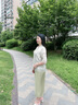 俞兆林媽媽夏裝香云紗兩件套洋氣2025新款中老年女夏季短袖雪紡襯衫套裝 C-WY410-淺綠色【單上衣】 2XL 【建議105-120斤】 曬單實拍圖