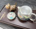 泰禧閣魚藻紋鎏銀主人杯陶瓷仿古中式缸杯家用茶杯功夫茶具茶壺禮盒裝 魚藻紋龍蛋銀壺 曬單實拍圖