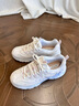 斯凱奇（Skechers）女鞋秋冬熊貓鞋厚底增高老爹耐磨休閑鞋熊貓鞋150530 自然色/淺藍色/NTLB 38 曬單實拍圖