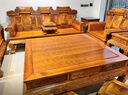 匠令金絲楠木實(shí)木沙發(fā)四川小葉楨楠新中式客廳家具組合大戶型九件套 金絲楠木雕龍沙發(fā) 曬單實(shí)拍圖